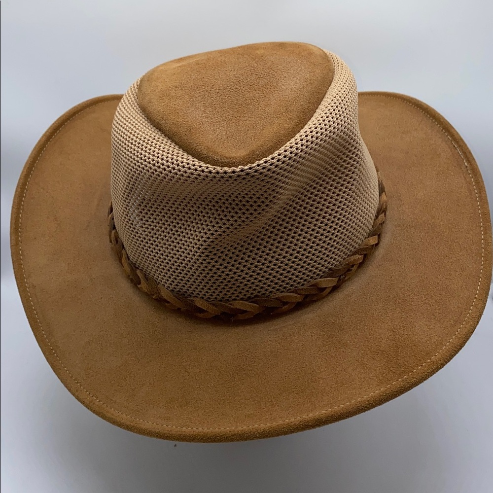 Henschel Tan Suede Mesh Cowboy Hat Size XL Made in USA